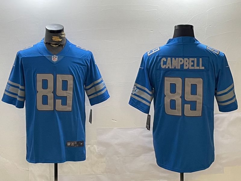 Men Detroit Lions 89 Campbell Blue 2024 Nike Limited NFL Jersey style 1